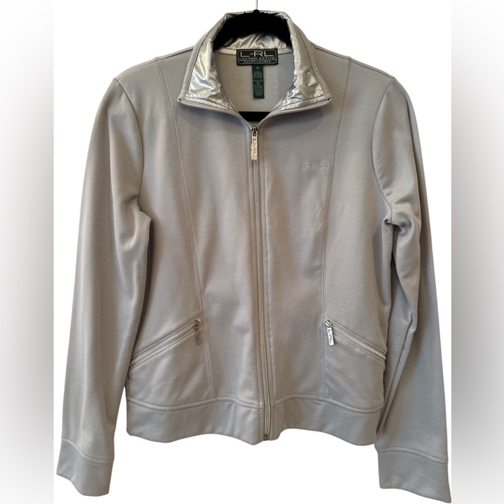 ✨NWOT✨Lauren Ralph Lauren Women's Active Gray with Silver Accents Zip Up Jacket